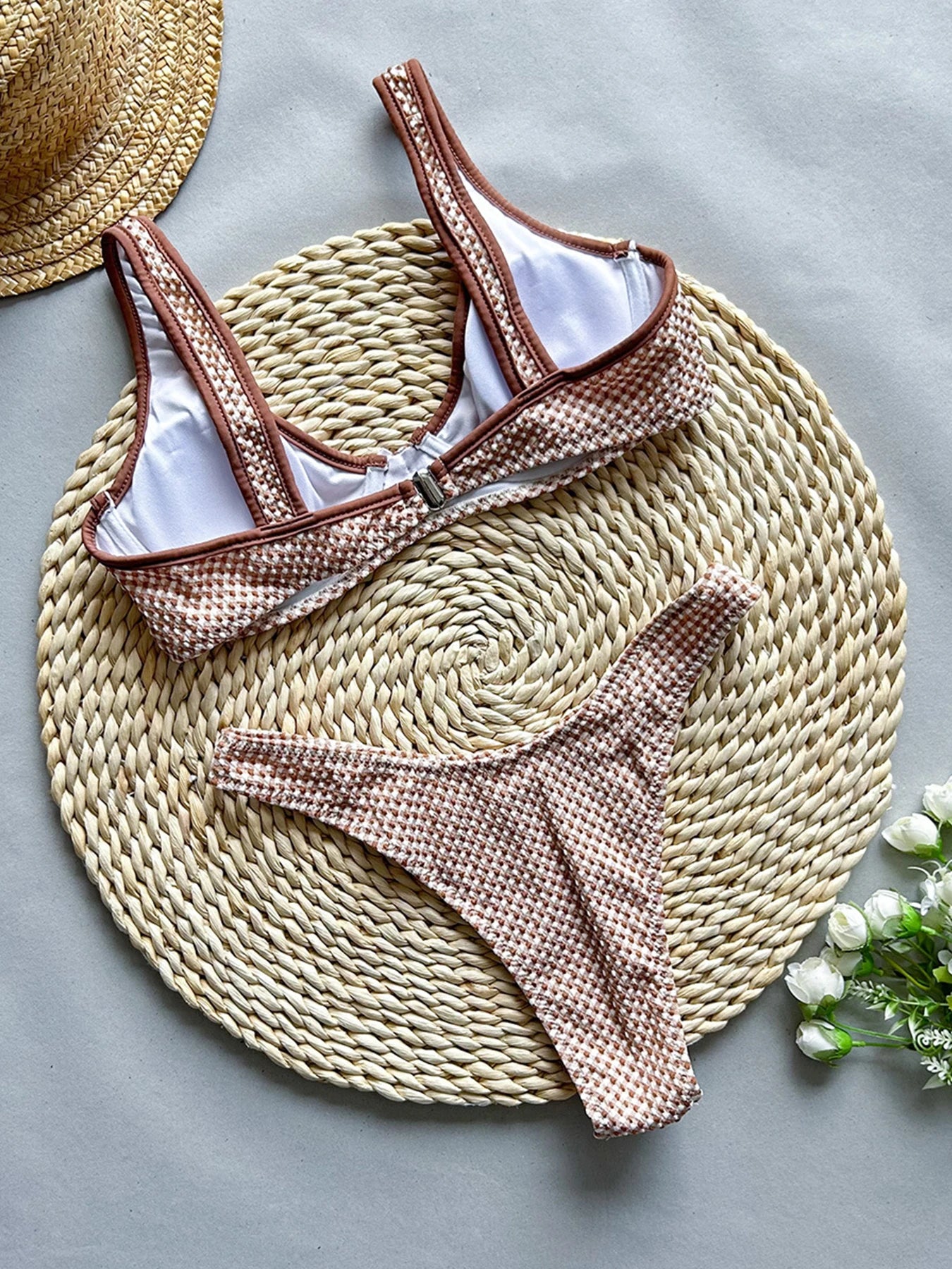 Sexy Plaid Bikini Push Up Swimwear