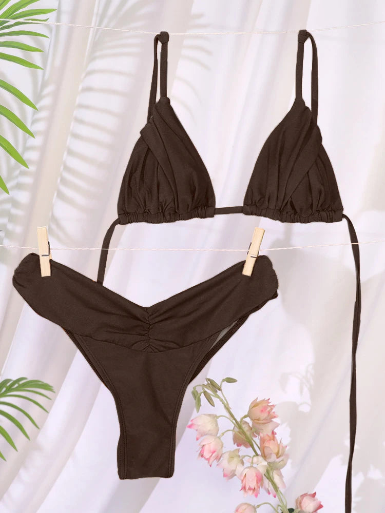 Low Waist Triangle Bikini Set