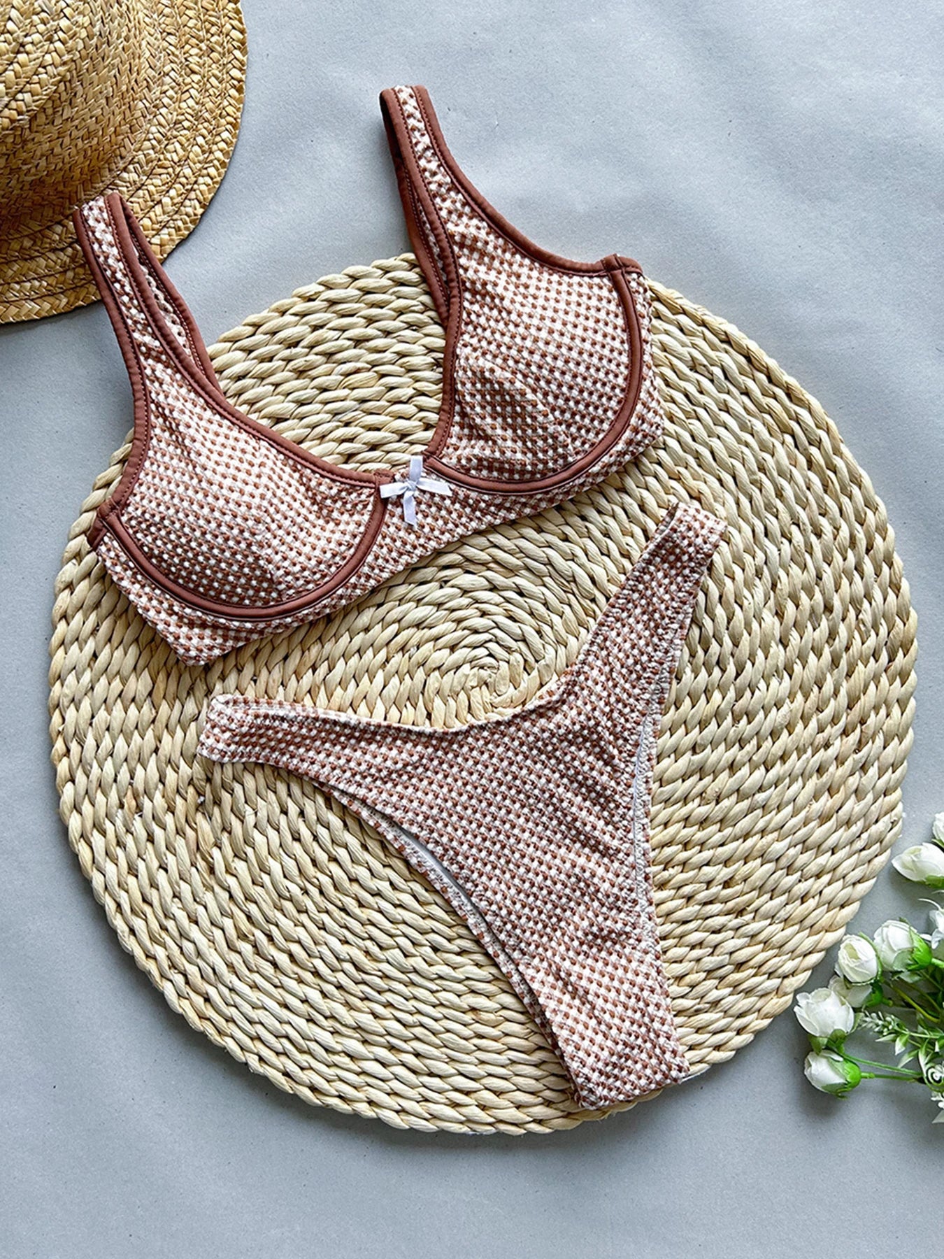 Sexy Plaid Bikini Push Up Swimwear