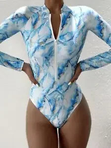 Long Sleeve Surfing Swimsuit with Zipper