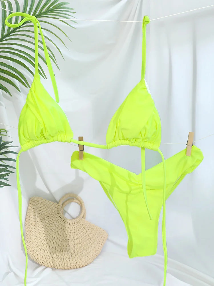 Low Waist Triangle Bikini Set