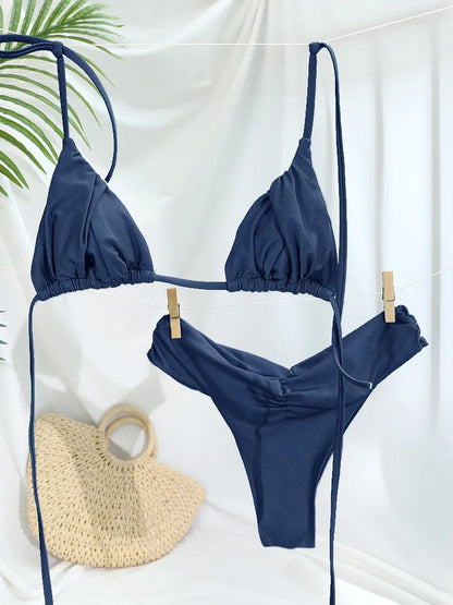 Low Waist Triangle Bikini Set