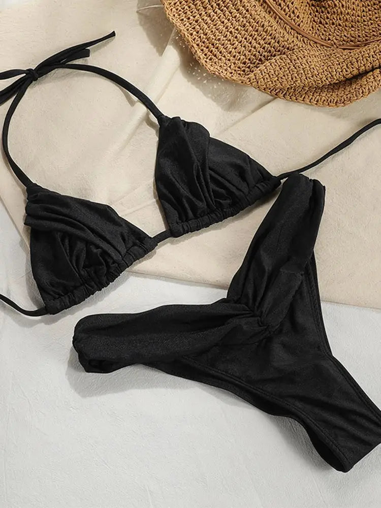 Low Waist Triangle Bikini Set