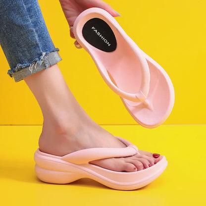 Trendy Non-Slip Wedge Beach Slippers